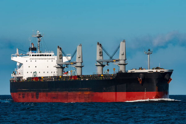 Black cargo ship