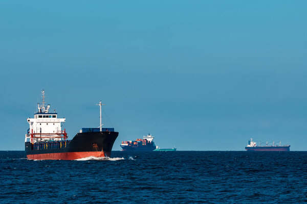 Black cargo ship