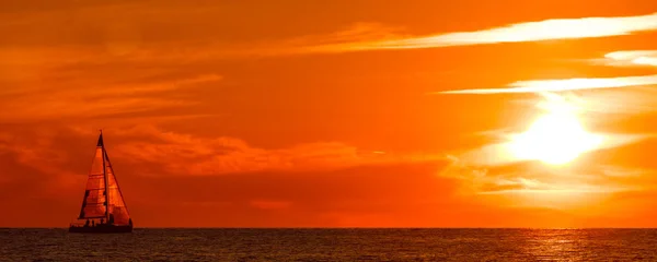 Hot Romantic Sunset Baltic Sea Calm Landscape — Stock Photo, Image