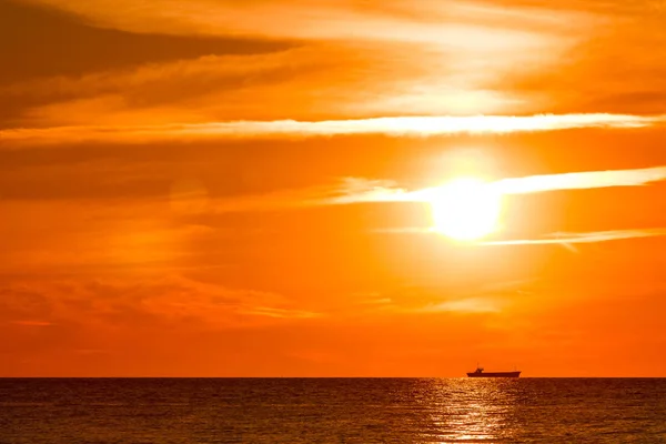 Hot Romantic Sunset Baltic Sea Calm Landscape — Stock Photo, Image