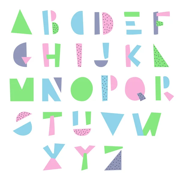 Cartoon-geometrisches Alphabet — Stockvektor