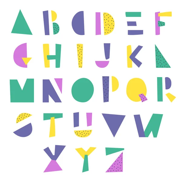 Cartoon-geometrisches Alphabet — Stockvektor