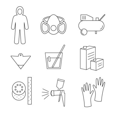 Simge kümesi ressamlar aletleri