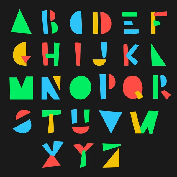 Alphabet géométrique de bande dessinée — Image vectorielle