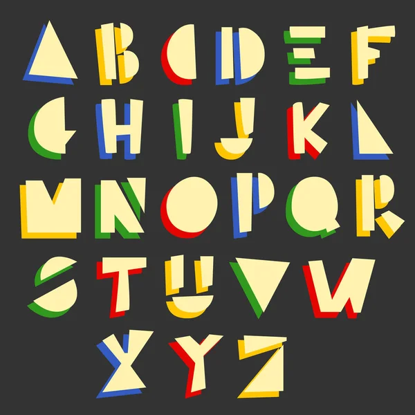 Cartoon-geometrisches Alphabet — Stockvektor