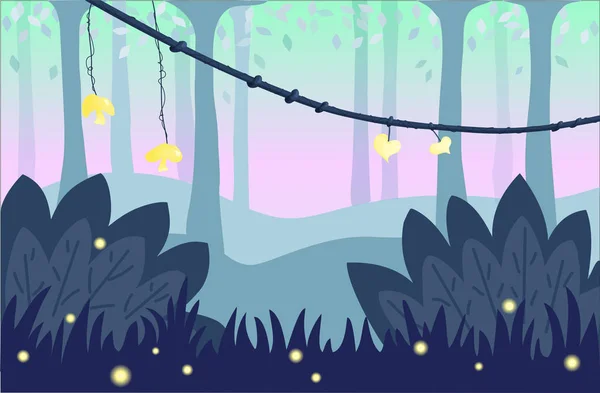 Backdrop with fairytale forest — Stock Vector