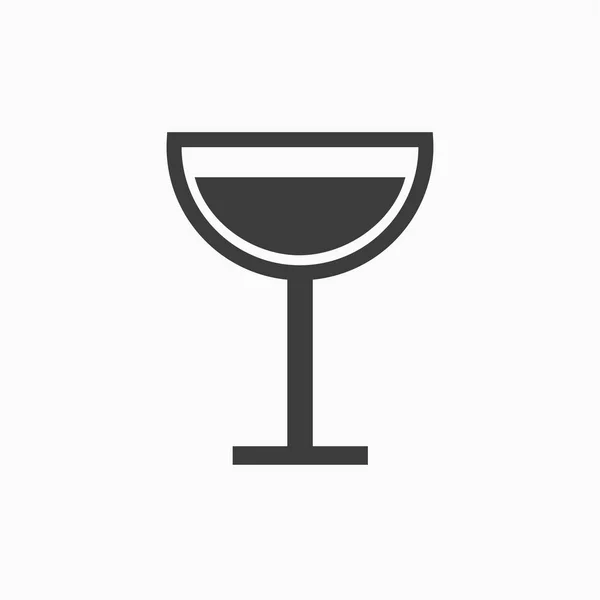 Schwarz-weißes Weinglasschild — Stockvektor