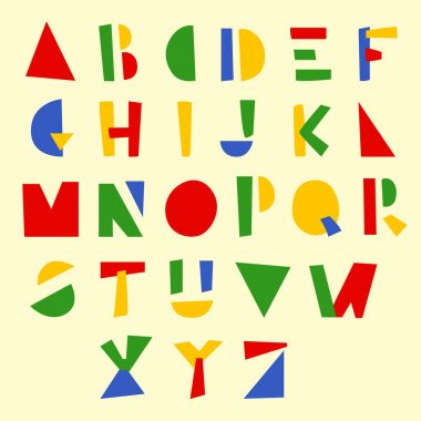 Çizgi film geometrik alfabesi