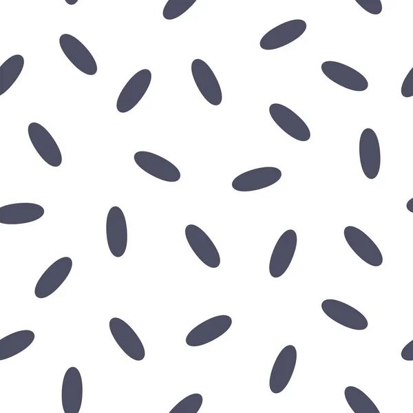 Abstraktes Nahtloses Muster Mit Flecken Schwarz Weißer Hintergrund Reismuster Minimalistischer — Stockvektor