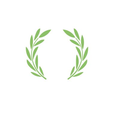 Laurel çelengi. Zaferin, yüceliğin, zaferin ve gücün sembolü. Eski bir gelenek. Logo, işaret, marka.