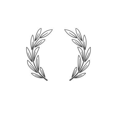 Laurel çelengi. Zaferin, yüceliğin, zaferin ve gücün sembolü. Eski bir gelenek. Logo, işaret, marka.