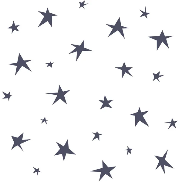 手描きの星とのシームレスなパターン 黒と白の背景 ミニマルなスタイル — ストックベクタ