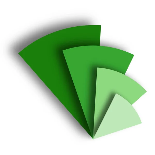 Drie groene driehoekjes Logo Vector — Stockvector
