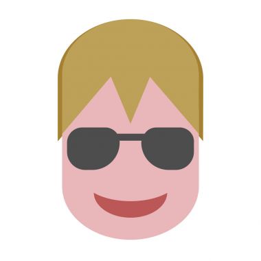 Güneş gözlük düz vektör adamla