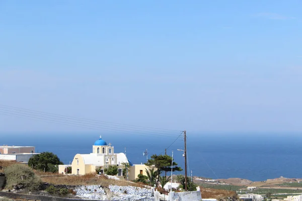 经典圣托里尼岛建筑物和建筑风格的希腊 — 图库照片