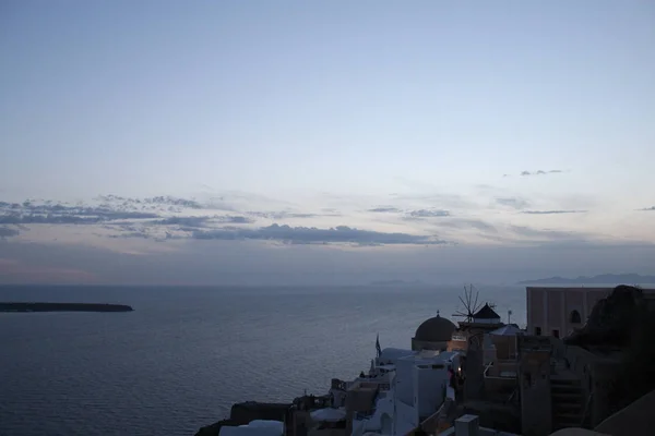 Hagyományos házak-Santorini-sziget, Görögország — Stock Fotó