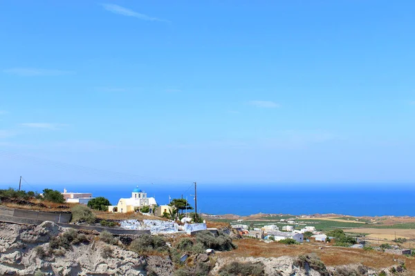 Santorini, Yunanistan'ın panoramik güneşli gün saat sayısı
