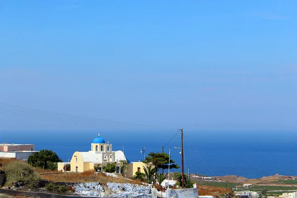 Prédios tradicionais de Santorini e Arquitetura da Grécia — Fotografia de Stock