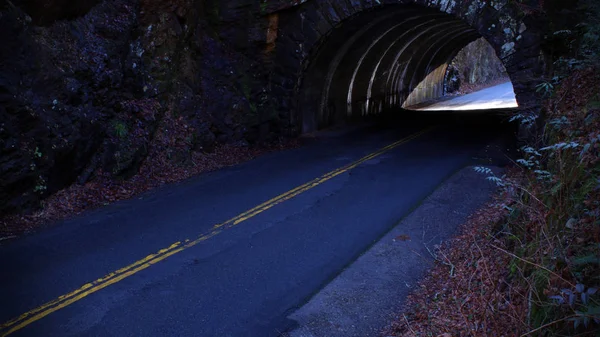 Perspectiva de la calle Fotografía de un túnel de largo camino vacío — Foto de Stock