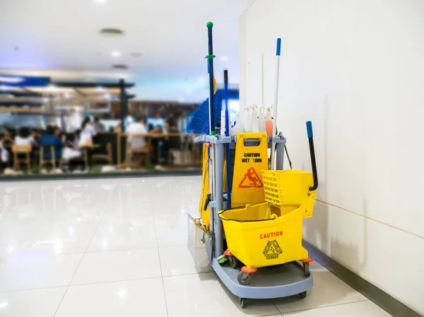 Ferramentas Limpeza Carrinho Espera Para Cleaning Bucket Conjunto Equipamentos Limpeza — Fotografia de Stock