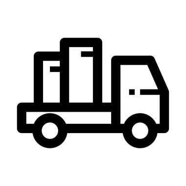 Teslimat Kamyonu Simgesi Tasarım Vektörü İllüstrasyonu