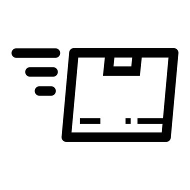 Hızlı Teslimat Kutusu Simgesi Tasarım Vektörü İllüstrasyonu