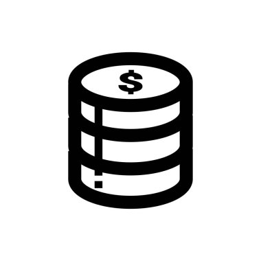 Para Yığını Simgesi Tasarım Vektörü İllüstrasyonu