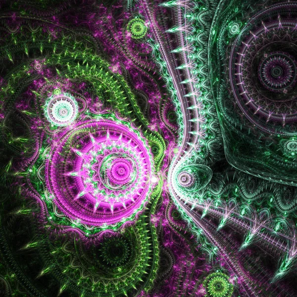 Πολύχρωμο fractal κουρδιστό, ψηφιακά έργα τέχνης για δημιουργική Γραφιστικής — Φωτογραφία Αρχείου