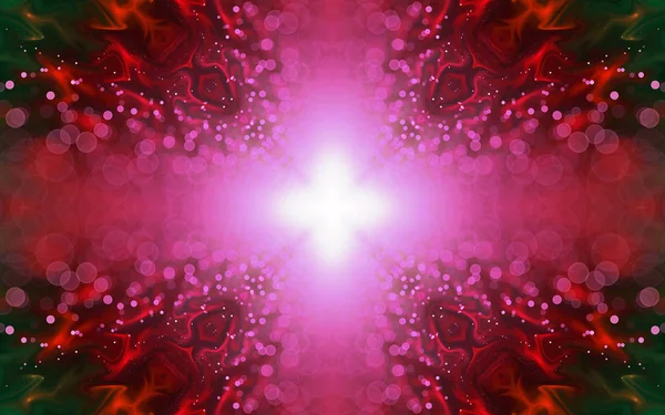 Mandala fractal transparente rojo y rosa, obra de arte digital para el diseño gráfico creativo —  Fotos de Stock
