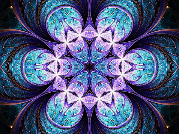 Violet seamless fractal mandala, digital artwork untuk desain grafis kreatif — Stok Foto