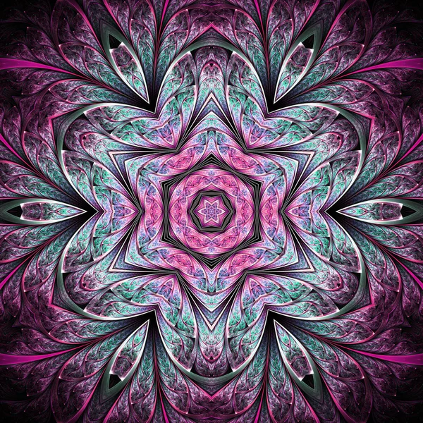 Pastel tint naadloze fractal mandala, digitale kunst voor creatieve grafisch ontwerp — Stockfoto