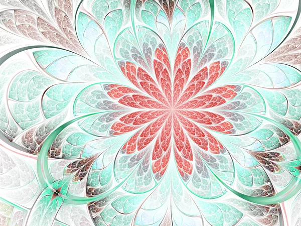 Lichte en zachte fractal bloem, digitale kunst voor creatieve grafisch ontwerp — Stockfoto