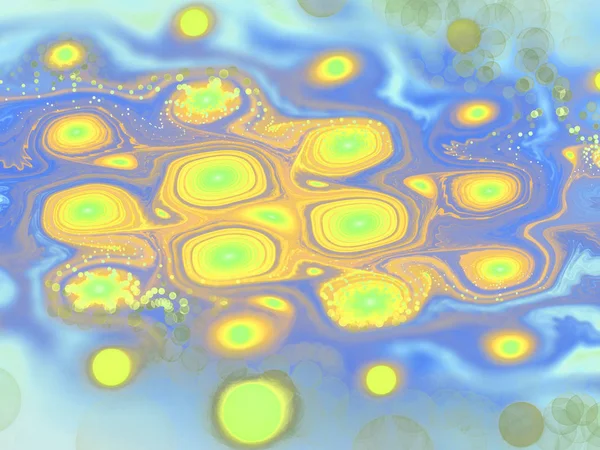 Spirale frattale gialla e blu, opere d'arte digitali per una grafica creativa — Foto Stock