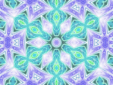 Işık, yumuşak renkli fraktal mandala, yaratıcı grafik tasarım için dijital sanat