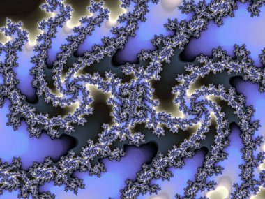 Yaratıcı grafik tasarımı için mavi fraktal spiraller, dijital sanat eserleri