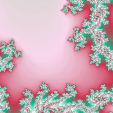 Kırmızı ve yeşil fraktal desen ile boş alanı, yaratıcı grafik tasarım için dijital sanat