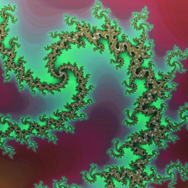 Kırmızı ve yeşil fraktal doku, yaratıcı grafik tasarım için dijital sanat