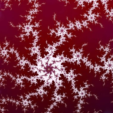 Kırmızı ve beyaz fraktal spiraller, yaratıcı grafik tasarım için dijital sanat