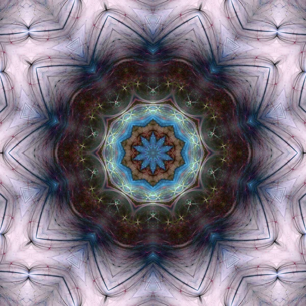 Mandala fractal em forma de estrela, arte digital para design gráfico criativo — Fotografia de Stock