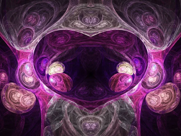 Фиолетовое романтическое фрактальное сердце, цифровое искусство для творческого графического дизайна — стоковое фото