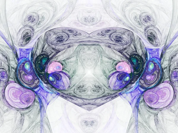 Violet and blue fractal heart, digital artwork for creative graphic design