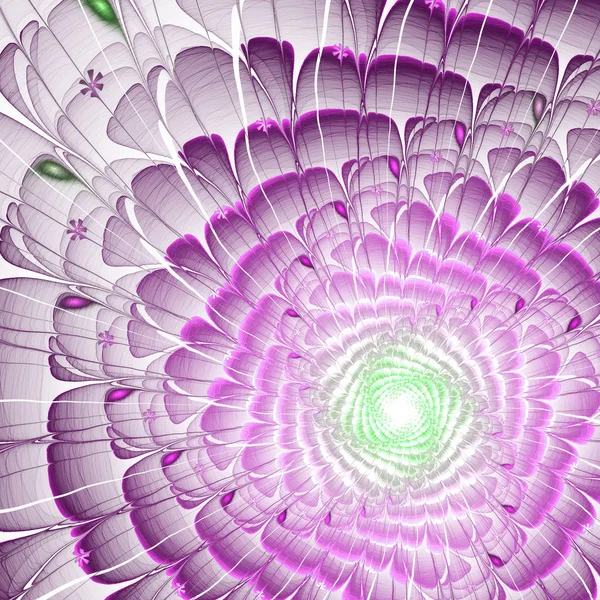 Світло-фіолетова фрактальна квітка, цифрове мистецтво для творчого графічного дизайну — стокове фото