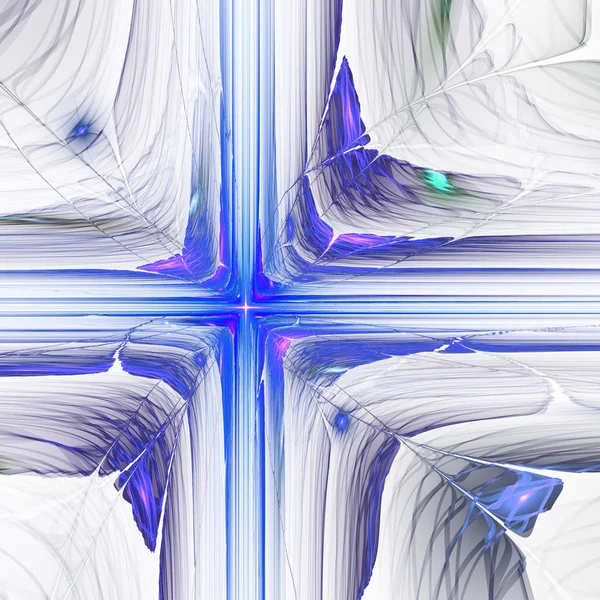 Absztrakt világos kék fractal cross, digitális grafika kreatív grafikai tervezés — Stock Fotó