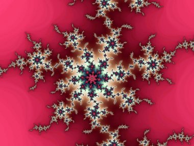 Kırmızı fraktal girdap deseni, yaratıcı grafik tasarım için dijital sanat