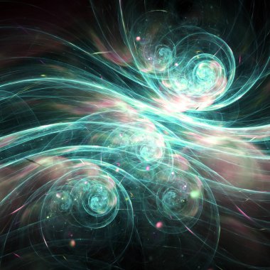 Koyu yeşil fraktal sarmal desen, yaratıcı grafik tasarım için dijital sanat