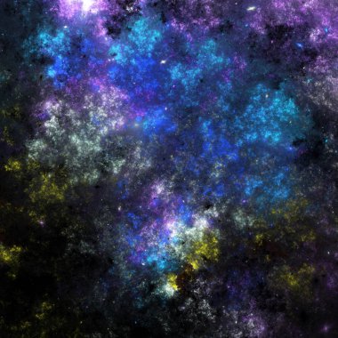 Karanlık fraktal derin uzay, yaratıcı grafik tasarım için dijital sanat