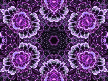 Mor sorunsuz fraktal mandala, yaratıcı grafik tasarım için dijital sanat