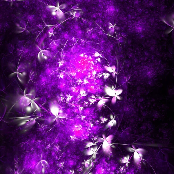 Fleurs fractales violettes, illustrations numériques pour la conception graphique créative — Photo
