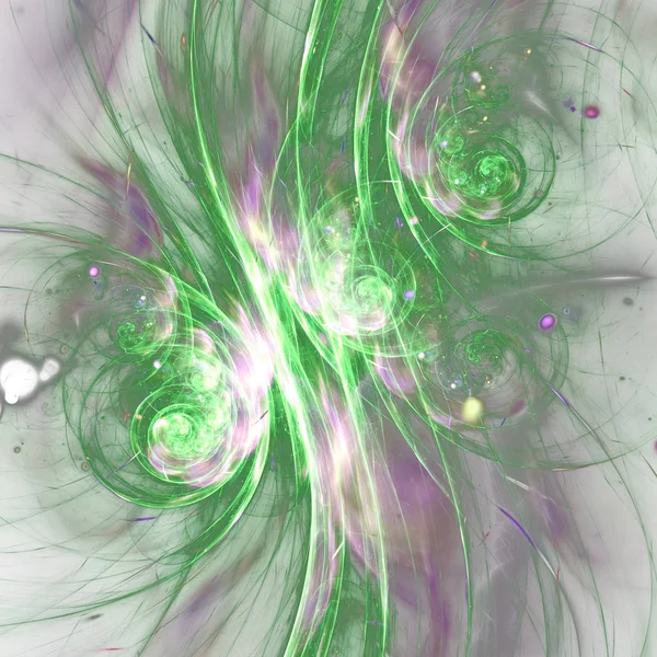 Flujos de datos fractales de color verde claro, ilustraciones digitales para un diseño gráfico creativo —  Fotos de Stock