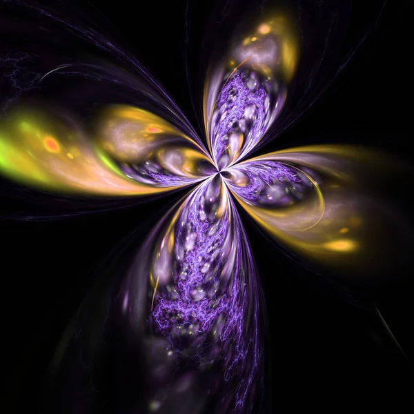 Dark fractal flower, digital artwork for creative graphic design — Stock Photo, Image